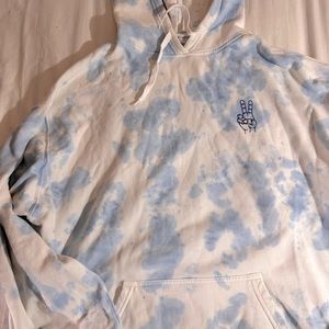Blue Tie-Dye Hoodie Sweater